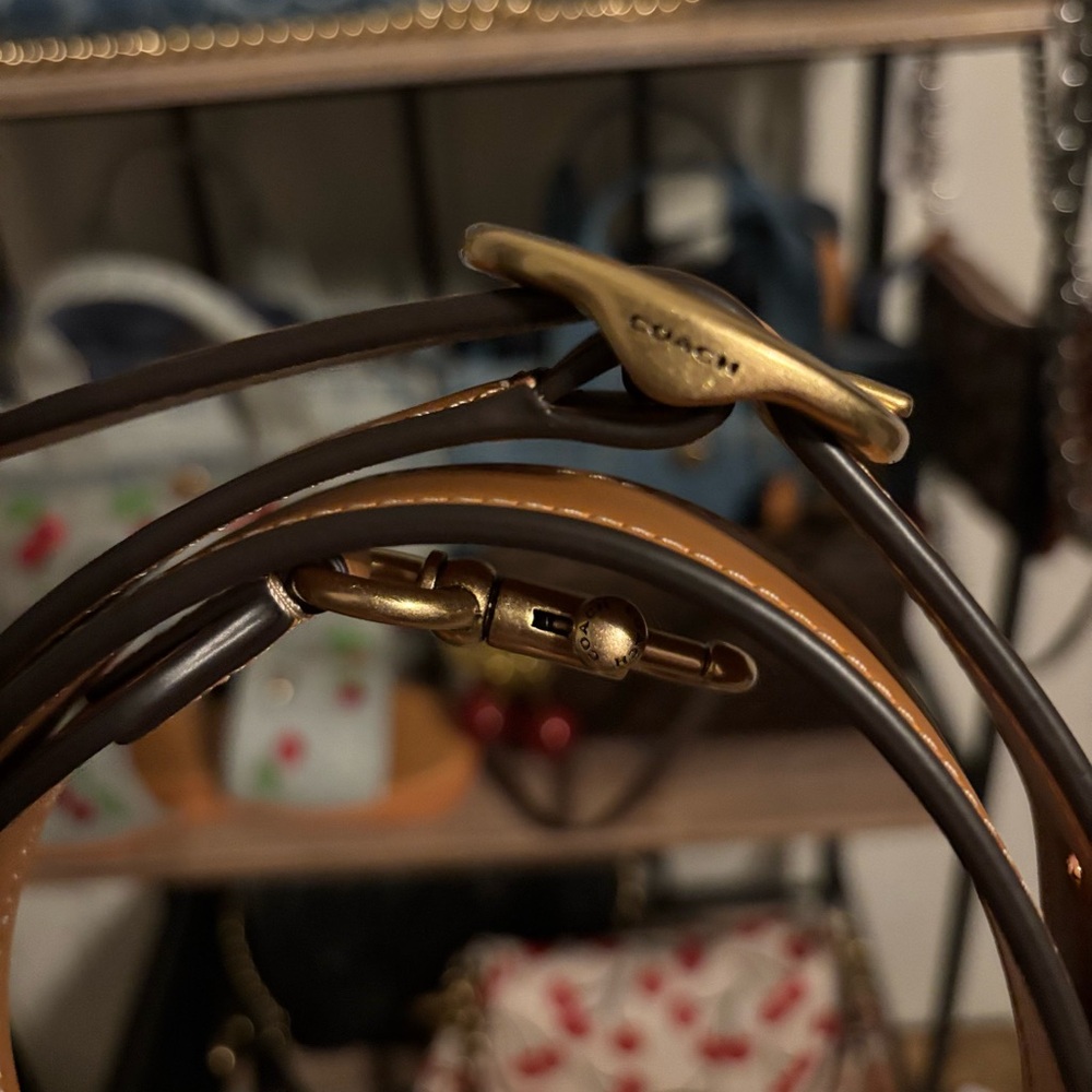 NEW COACH Tan leather Replacement Strap Brass hardware for tabby 🤎 - Picture 3 of 5